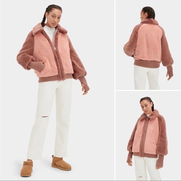 UGG Augusta Sherpa Baseball Jacket - Picture 1 of 8